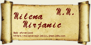 Milena Mirjanić vizit kartica